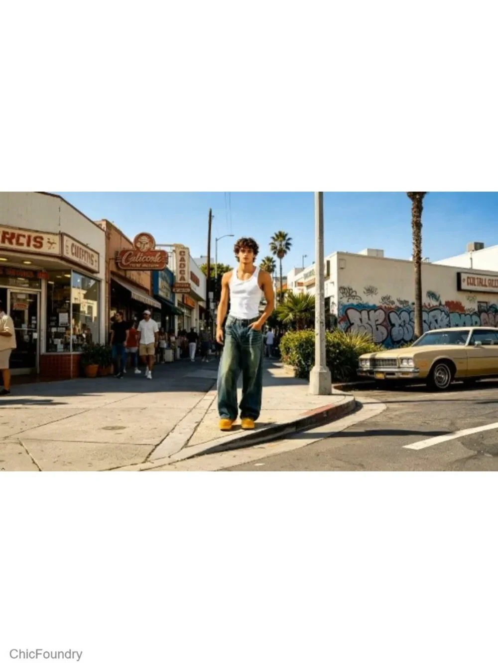 Y2K Baggy Wide Leg Cargo Jeans Men Streetwear Relaxed Fit